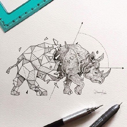 几何动物插画 | 菲律宾插画师Kerby...