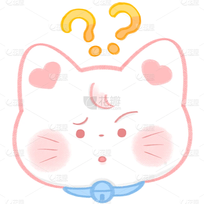 可爱风宠物主题猫咪-小猫问号素材-花瓣网