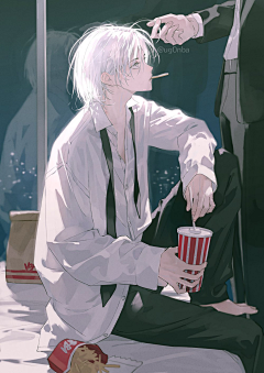 廿晖君采集到うごんば光影插画少年