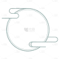 中国风手绘圆形边框元素