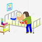 病床照顾病人卡通图 免费下载 页面网页 平面电商 创意素材