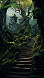 ancient style landscape, secluded mountain paths leading to hidden temples, moss-covered stone steps, ancient pine trees with twisted trunks and gnarled branches, mystical and mysterious ambiance that sparks curiosity and exploration --ar 9:16 --v 5.2

ba