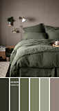 橄榄绿色卧室配色方案