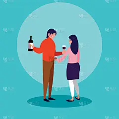 伴侣,性格,快乐,头像,华丽的,事件,杯,传统节日,庆祝,聚会