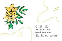 卡片模版  - 源文件下载【酷图网】卡片模版,名片模版,花朵,花纹,背景,黄色花,