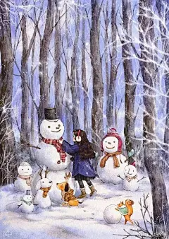 插画一个美丽女孩的绘画日记，这种手绘插画比童话还美好 ​​​​