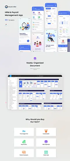 现代时尚独特的设计完全可定制，Maan HRM-HRM和Payroll Management应用程序UI