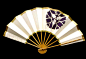 Japanese Dance Fan Mai Ogi Flower Gold Purple by VintageFromJapan, $18.00