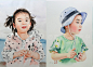 画小像的文中小像馆儿童肖像画像定制手绘人物头真人照片素描水彩-淘宝网
