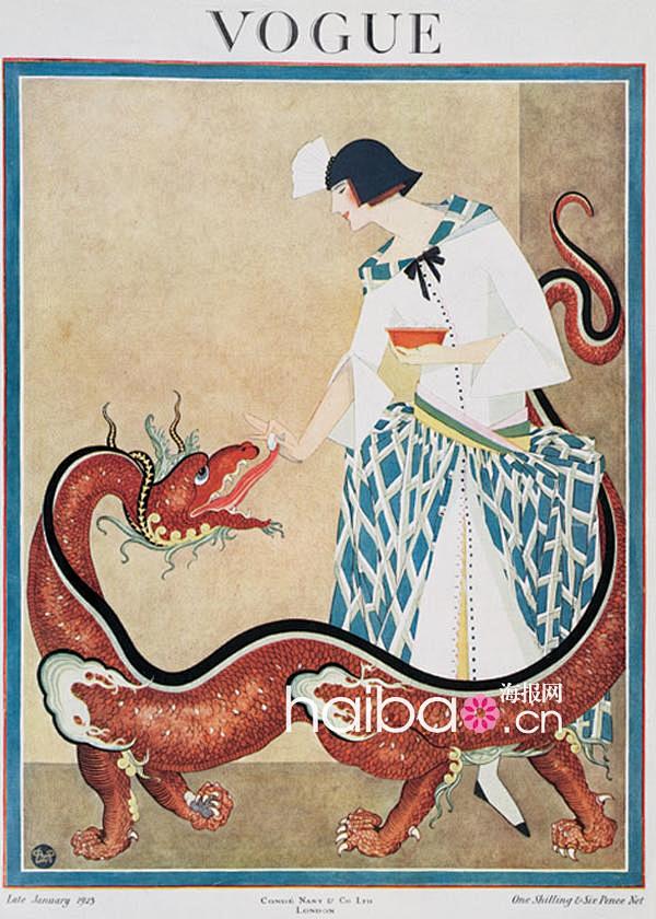早期英国版《Vogue》杂志手绘插画欣赏...