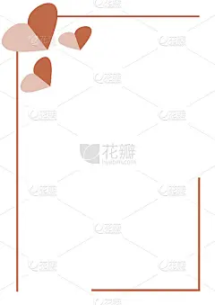 矢量空白的信件或贺卡。白色的纸形式与红色的心和边框。A4格式大小。