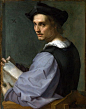 Portrait of a Young Man, 1517-18. Andrea del Sarto (1486-1530.) National Gallery, London. | According to the National Gallery, it was once thought that the sitter was a Florentine sculptor, and that the object in his hands was a block of stone, although i