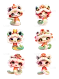 蛇年春节可爱感拟人蛇青蛇元素组合