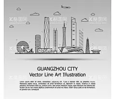 广州地标  - 源文件下载【酷图网】广州地标,国潮广州,广州插画,广州标志建筑,广州建筑 