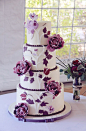 purple peony wedding cake, I would definitely like some green on this cake