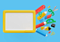 Back to school blank banner background