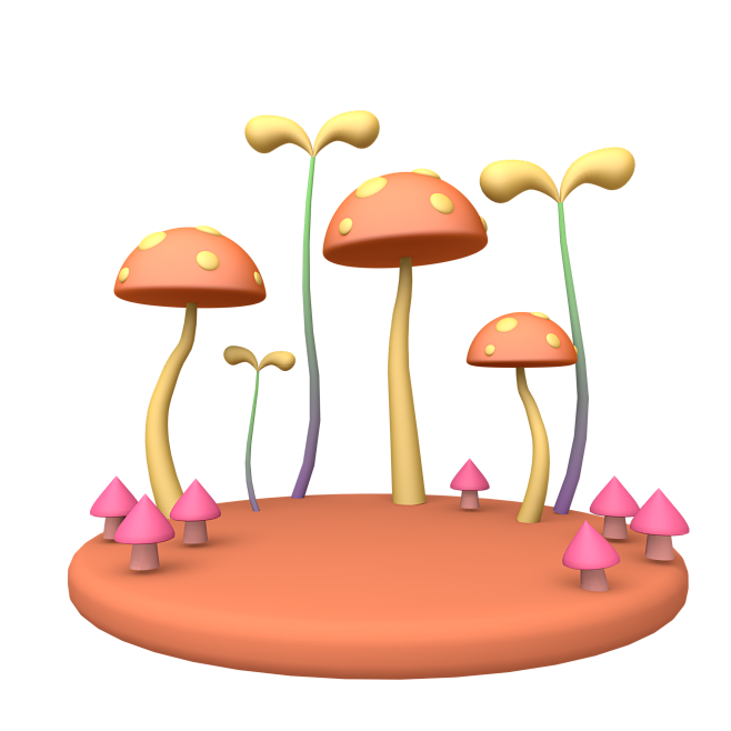 可爱立体 蘑菇舞台