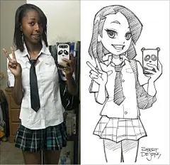 插画师Robert DeJesus 将真人绘制成Q版漫画肖像