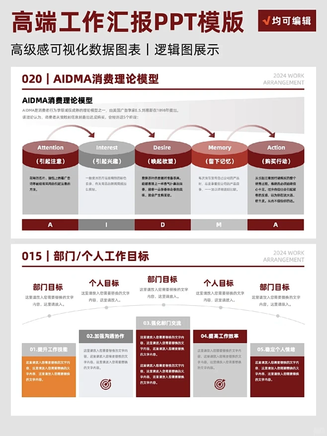 年中总结PPT模版❗️问题与改进❕下半年...
