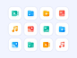 File Types video music folder pictures design blue ui illustration