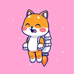可爱卡通柴犬小狗插画矢量图素材