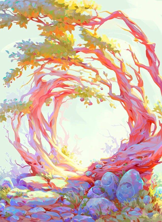 Circular Trees图片_插画图片素材-花瓣网