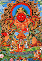 四大天王西方广目天王高清唐卡图片