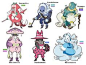 *** — happy new years! here are all the pokemon gijinka...