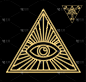 全视之眼或辐射三角洲-共济会标志，象征着宇宙的伟大的建筑师,