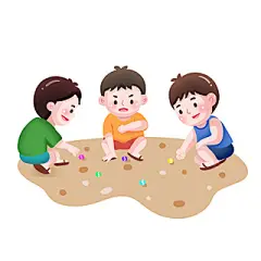 彩色卡通手绘扁平风六一儿童节游戏弹弹珠人物素材原创插画海报