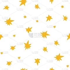 星星冬日天空无缝图案简单涂鸦手绘极简重复矢量插画，圣诞快乐节日元素点缀季节问候，请帖，纺织品，礼品纸