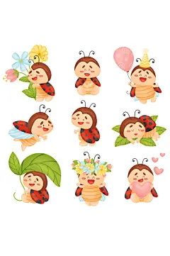 可爱手绘小蜜蜂矢量元素