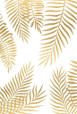 Gold palm leaves Art Print: 