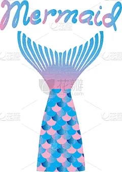 美人鱼,尾巴,可爱的,短语,计划书,女人,夏天,全息图,时髦的,报价文本