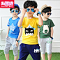男童夏装套装 2017新款韩版中大童短袖T恤两件套装 儿童夏装男童-tmall.com天猫