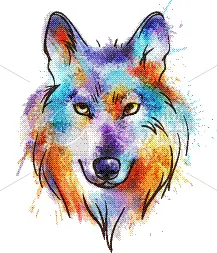 水彩画,狼,色彩鲜艳,动物头,可爱的,野生动物,肖像,壁纸,狗