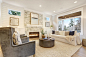 Transitional living room photo in Seattle