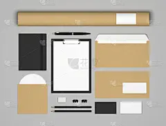 空模型的品牌标识的3d插图模板。