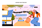 Flat design shopping center landing page