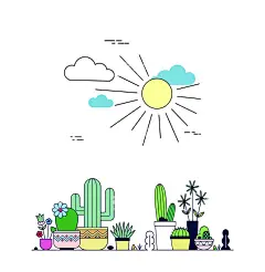 手绘绿植插画  - 源文件下载【酷图网】手绘绿植,太阳绿植,绿植盆栽,卡通仙人掌,卡通绿植,窗台绿植,太阳盆栽,多肉植物,