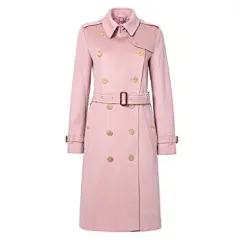 BURBERRY 巴宝莉 女士粉笔粉红羊绒长款大衣 80040991 06