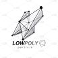 Abstract 3d polygonal wireframe object, vector geo