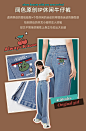 阔色高腰显瘦牛仔裤女2022新款春秋季韩版宽松薄款直筒裤长裤子夏-tmall.com天猫