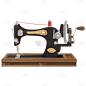 手绘-复古卡通物品主题-缝纫机