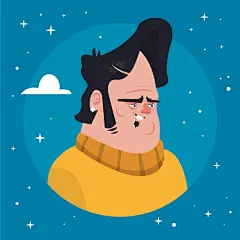 手绘卡通男人头像插画矢量图设计素材