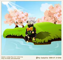 kakashireading_color 闲暇的卡卡西