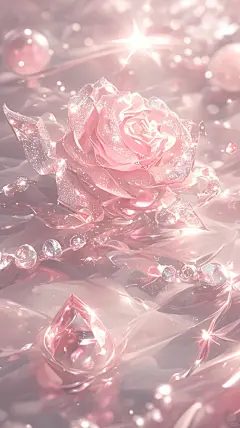 ins风粉色玫瑰水晶玫瑰粉色公主壁纸_1_夜间萤火_来自小红书网页版
