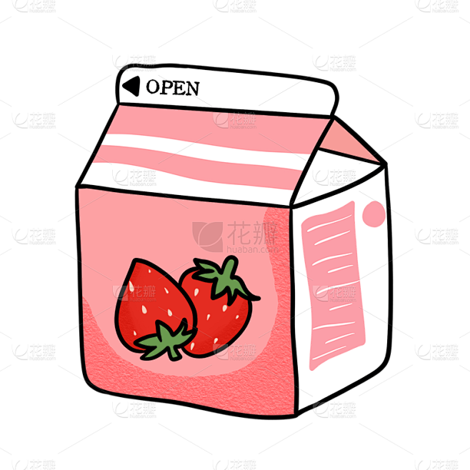 手绘-流行色描边美食元素贴纸10