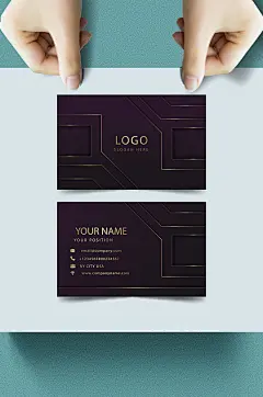 黑色高端大气商务名片-众图网