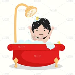 女孩,小的,性格,浴室,湿发,人,女人,可爱的,干净,湿